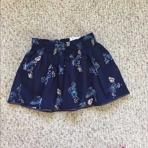 Sonoma Girl's Navy Blue‎ Butterfly Print Skort Size 5 Elastic Waist Cute NWT